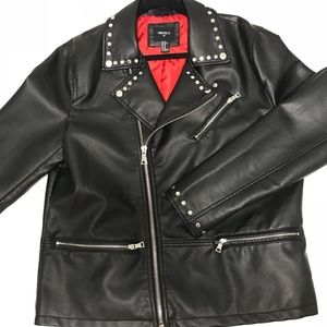 Forever 21 Leather Moto Jacket with Studs